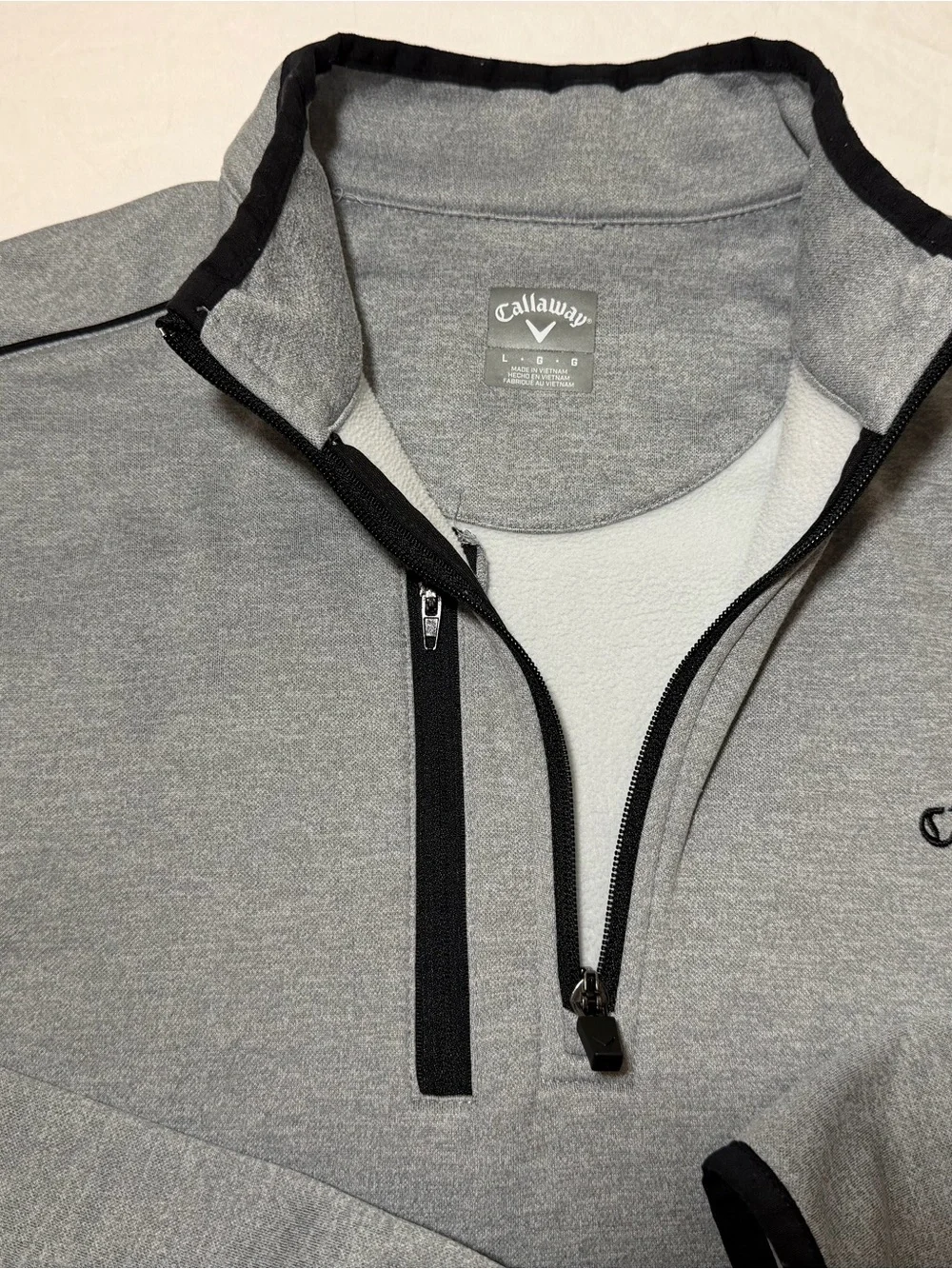 Callaway Men’s Gray Half-Zip Pullover with Black Trim